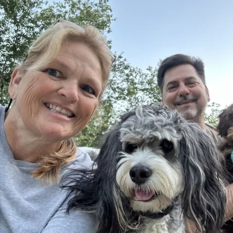 Margo Barnes with her Bernedoodle